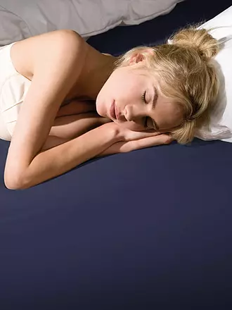 FORMESSE | Jersey-Spannleintuch "Bella Donna"  90/190 cm - 100/220cm (Weiss) | dunkelblau